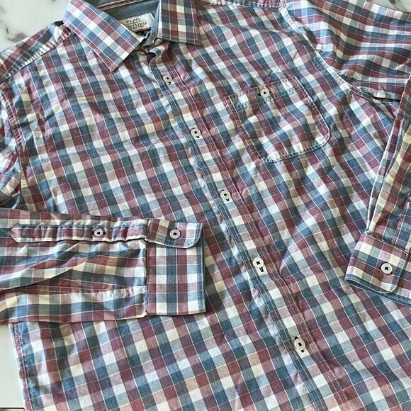 Flag & Anthem Cotton Button Front Shirt Mens M - Picture 1 of 8